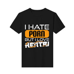 T-shirt I hate porn but i love hentai | Ahegao.fr