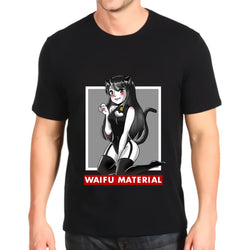 T-shirt Waifu material Neko-girl